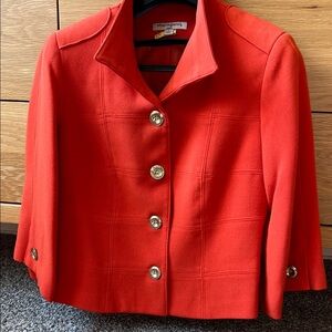 Sharagano Noir Cropped 3/4 Sleeve Blazer